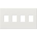 Product Image of Architectural 4 Gang Wall Plate for Nova T Dimmers and Switches, Matte Finish, VWP-4-WH, White