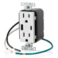 Product Image of 15A Type A and Type-C USB Charger Weather-Resistant Receptacle- White (15A, 125V)