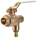 Product Image of 3/4" LFBRVM1 Sweat x Sweat x PEX Crimp Combination Ball Valve and Relief Valve, 80 PSI (Lead Free)