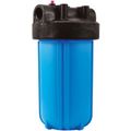 Product Image of 10" Full Flow Blue Housing and Black Cap with 1" Port and Pressure Relief Valve