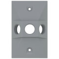 Product Image of Single Gang Weatherproof Rectangle Cover, 3 Holes, 1/2" KO (Gray)
