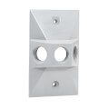 Product Image of Single Gang Weatherproof Rectangle Cover, 3 Holes, 1/2" KO (White)