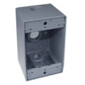 Product Image of Single Gang 1/2" 3 Holes Deep Weather Proof Box (White)