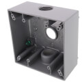 Product Image of 2-Gang, 3/4", 3 Holes Weatherproof Box (Gray)