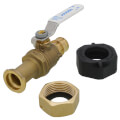 Product Image of 3/4" PEX x 1" NPSM ProPEX Straight Water Service Meter Valve (Lead Free Brass)