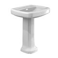 Product Image of LPT972.8#01 Guinevere 24-3/8" x 19-7/8" Rectangular Pedestal Bathroom Sink for 8" Center Faucets (Cotton White)
