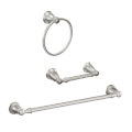 Product Image of Banbury 3-Piece Bathroom Accessory Kit w/ Toilet Paper Holder, Towel Ring & Bar (Brushed Nickel)