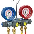 Product Image of Brute II 4-Valve 3-1/8" Test & Charging Manifold Gauge w/ PLUS II 1/4" Hoses, R-32/454B/410A