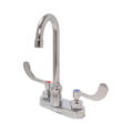 Product Image of AquaSpec Gooseneck Faucet, 4" Centerset, 3.5" Spout, 1.5 GPM Laminar Flow Control Spout Base, 4" Wrist Blade Handles
