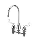 Product Image of AquaSpec Widespread Gooseneck Faucet, 8" Spout, 2.2 gpm Pressure-Comp Aerator, Cop/ Tubes, 4" Wrist Blade Handles