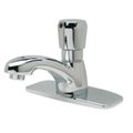 Product Image of AquaSpec Single-Hole Metering Faucet, 0.5 GPM Vandal-Resistant Pressure-Compensating Spray, Push-Button, 4" Cover Plate (Chrome)