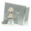 Floor Box Assembly w/ (2) 15A Tamper-resistant Outlet/receptacle, Nickel