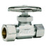 1/2" Nom Compression (5/8" OD) x 3/8" OD Compression Straight Stop Valve - LF894013, No Lead (Chrome)