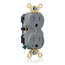 Duplex Receptacle Heavy Duty Split-Circuit 1 Outlet Controlled 20A 125V NEMA 5-20R 2P 3W (Gray)