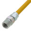 Model 10C-3132-24 1/4" ID (3/8" OD) Yellow Coated SS Gas Connector 1/2" MIP x FIP (24" Length)