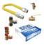 18" Safety Shield Yellow Coated High BTU Gas Connector, Single Union Service Valve Set (Full Port)