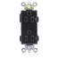20A Decora Plus Duplex Receptacle/outlet, Heavy Duty Self-grounding, Back/Side Wire (Black)