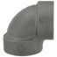 1/2" Black Cast Iron Steam 90° Elbow, Class 125