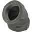 2" Black 45° Cast Iron Steam Elbow, Class 125