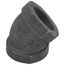 2" Black 45° Cast Iron Steam Elbow, Class 125
