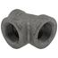 1-1/4" x 3/4" x 1-1/4" Black Cast Iron Steam Tee, Class 125