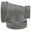 1-1/2" x 3/4" x 1-1/2" Black Cast Iron Reducing Tee, Class 125