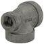 1-1/2" x 3/4" x 1-1/2" Black Cast Iron Reducing Tee, Class 125