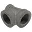 1-1/2" x 3/4" x 1-1/2" Black Cast Iron Reducing Tee, Class 125