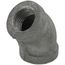 1/2" Black 45° Elbow, Class 150