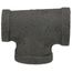 1/2" X 3/8" X 1/2" Black Tee, Class 150