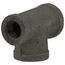 1/2" X 3/8" X 1/2" Black Tee, Class 150