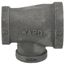 1-1/4" x 1" x 3/4" Black Tee, Class 150