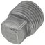 3/8" Black Steel Square Head Solid Pipe Plug, Class 150