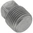3/8" Black Steel Square Head Solid Pipe Plug, Class 150
