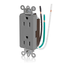 Decora Plus Duplex Receptacle Outlet,  Smooth Face, 15A, 125V Pre-Wired Leads, NEMA 5-15R, 2-Pole, 3-Wire, Self-Grounding, Gray