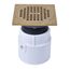 4" PVC Pipe Base General Purpose Drain w/ 6" BR Grate & Square Ring, 72148