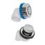 True Blue PVC Bath Waste Half Kit w/ Touch Toe Stopper & Test Kit (Chrome)