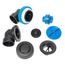 True Blue ABS Bath Waste Half Kit w/ Push n' Pull Stopper, Test Kit & Finished Drain Spud (Matte Black)