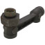 1" x 1" x 1" Side-In/Top-Out Black Meter Bar (6-1/2" Length)
