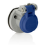 Cam-Type Male/Female Panel Mount Receptacle Enclosure w/ Automatic Closing LidSS Spring (Blue)
