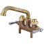 1/2" FNPT Two Lever Handle Laundry Faucet 6" Reach Tube Swivel Spout, 3-1/2" Centers, Straddle Legs, 0465