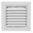 11" x 11" (Wall Opening Size) White Aluminum Horizontal Register, Opposed Blade Damper (A501OB Series)