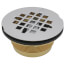 2" No Caulk Shower Stall Drain Stainless Steel Strainer w/ Brass Body