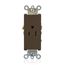 Decora Plus Single Receptacle Outlet,  Smooth Face, 15A, 125V Back or Side Wire, NEMA 5-15R, 2-Pole, 3-Wire, Self-Grounding (Brown)