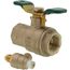 LFFBV-TC-TH 3/4" 2-Piece Full Port Threaded Ball Valve w/ Test Cock & Tee Handle (Lead Free)