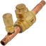 1/4" ODF BVSS Series Refrigeration Ball Valve w/ Access Valve, Brass Locking Seal Cap (R-410A)