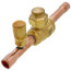 3/8" ODF BVSS Series Refrigeration Ball Valve w/ Access Valve, Brass Locking Seal Cap (R-410A)