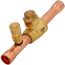 1/2" ODF BVSS Series Refrigeration Ball Valve w/ Access Valve, Brass Locking Seal Cap (R-410A)