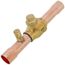 7/8" ODF BVSS Series Refrigeration Ball Valve w/ Access Valve, Brass Locking Seal Cap (R-410A)