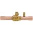 7/8" ODF BVSS Series Refrigeration Ball Valve w/ Access Valve, Brass Locking Seal Cap (R-410A)